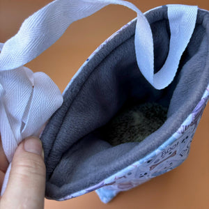 Halloween mummy and ghosts padded bonding bag, carry bag for hedgehog. Fleece lined pet tote. Pet travel bag.