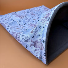 Load image into Gallery viewer, LARGE Halloween mummy and ghosts snuggle sack. Snuggle pouch for guinea pigs