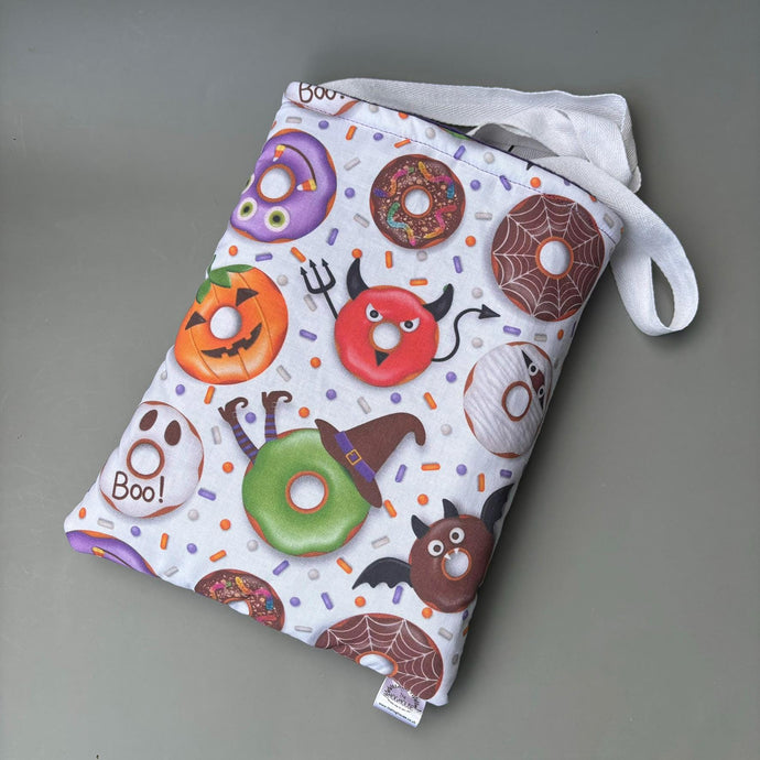Halloween donuts padded bonding bag, carry bag for hedgehog. Fleece lined pet tote. Pet travel bag.