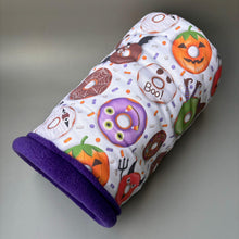Load image into Gallery viewer, Halloween donuts bunker. Hedgehog and guinea pig bed. Padded fleece lined house.