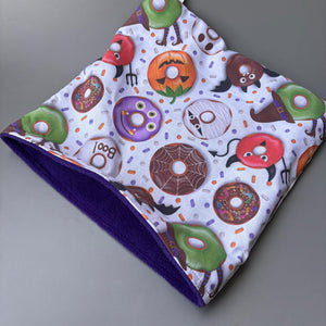 Halloween donuts mini set. LARGE size tunnel, LARGE snuggle sack and toys. Fleece bedding.