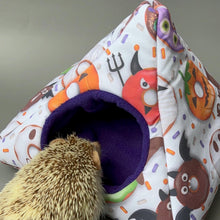 Load image into Gallery viewer, Halloween donuts full cage set. Tent house, snuggle sack, tunnel cage set for hedgehog or small pet.