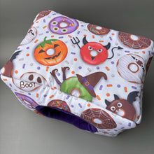 Load image into Gallery viewer, LARGE Halloween donuts full cage set. Large house, large snuggle sack, large tunnel cage set for chunky hedgehogs and guinea pigs.