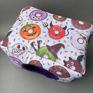 LARGE Halloween donuts full cage set. Large house, large snuggle sack, large tunnel cage set for chunky hedgehogs and guinea pigs.