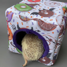 Load image into Gallery viewer, Halloween donuts full cage set. Cube house, snuggle sack, tunnel cage set for hedgehog or small pet.