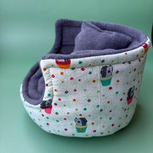 Load image into Gallery viewer, Hogs in pots hedgehog cuddle cup. Pet sofa. Small pet beds. Fleece sofa bed.