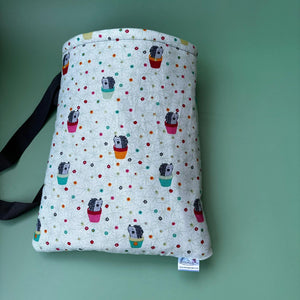 Hogs in pots padded bonding bag, carry bag for hedgehog. Fleece lined pet tote. Pet travel bag.