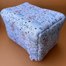 Load image into Gallery viewer, LARGE Halloween mummy and ghosts cosy bed. Cosy cube. Cuddle Cube. Snuggle house. Fleece hidey. Padded house for guinea pigs.