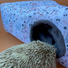 Load image into Gallery viewer, Halloween mummy and ghosts corner house. Hedgehog and small pet house. Padded fleece lined house.