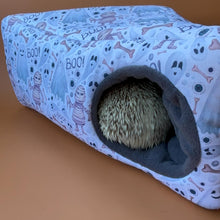 Load image into Gallery viewer, Halloween mummy and ghosts corner house. Hedgehog and small pet house. Padded fleece lined house.