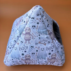 Halloween mummy and ghosts tent house. Hedgehog and small animal house. Padded fleece lined house.