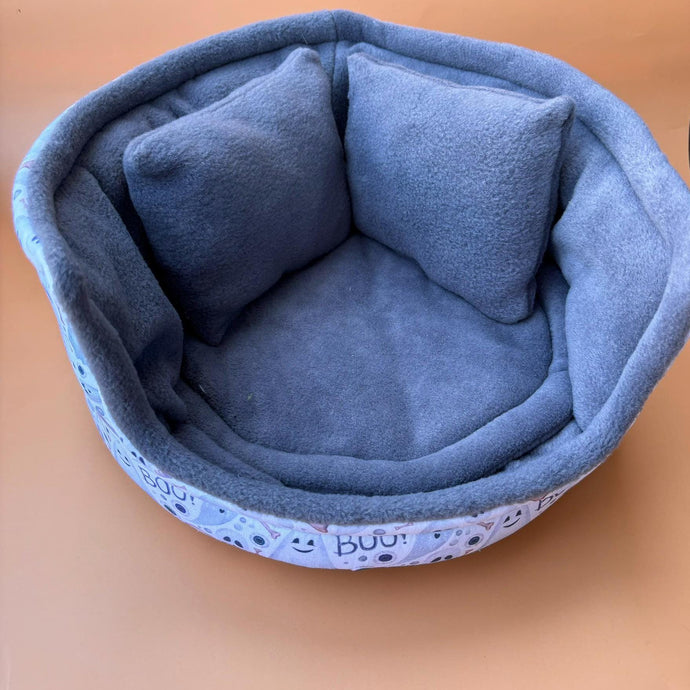 LARGE Halloween mummy and ghosts cuddle cup. Pet sofa. Guinea pig bed. Pet beds. Fleece bed. Fleece sofa. Pet sofa.
