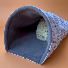 Load image into Gallery viewer, Halloween mummy and ghosts snuggle sack. Sleeping bag for hedgehogs or guinea pigs. Fleece lined.