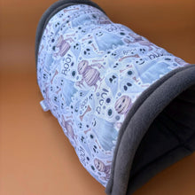 Load image into Gallery viewer, Halloween mummy and ghosts mini set. LARGE size tunnel, LARGE snuggle sack and toys. Fleece bedding.