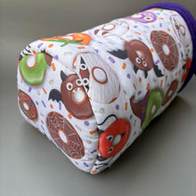 Load image into Gallery viewer, Halloween donuts bunker. Hedgehog and guinea pig bed. Padded fleece lined house.