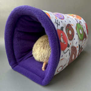 Halloween donuts bunker. Hedgehog and guinea pig bed. Padded fleece lined house.