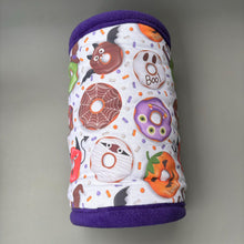 Load image into Gallery viewer, Halloween donuts mini set. LARGE size tunnel, LARGE snuggle sack and toys. Fleece bedding.
