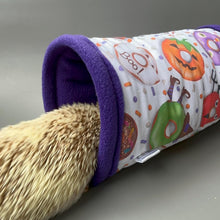Load image into Gallery viewer, Halloween donuts full cage set. Tent house, snuggle sack, tunnel cage set for hedgehog or small pet.