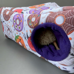 Halloween donuts corner house. Hedgehog and small pet house. Padded fleece lined house.