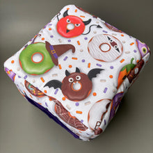 Load image into Gallery viewer, Halloween donuts cosy cube house. Hedgehog and guinea pig cube house. Padded fleece lined house.