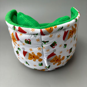 Christmas gingerbread man cuddle cup. Pet sofa. Hedgehog and small guinea pig bed. Small pet beds. Fleece sofa bed.
