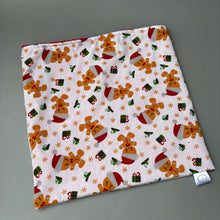 Load image into Gallery viewer, LARGE Christmas gingerbread man snuggle sack. Snuggle pouch/sleeping bag for hedgehogs, guinea pig and other small animals.