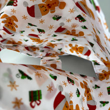 Load image into Gallery viewer, Christmas gingerbread man hanging hay bag for guinea pigs. Cotton hay feeder.