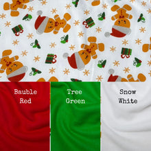 Load image into Gallery viewer, LARGE Christmas gingerbread man mini set. LARGE size tunnel, LARGE snuggle sack and toys. Fleece bedding.