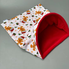 Load image into Gallery viewer, LARGE Christmas gingerbread man mini set. LARGE size tunnel, LARGE snuggle sack and toys. Fleece bedding.