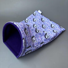 Load image into Gallery viewer, Happy Quills snuggle sack, snuggle pouch, sleeping bag. Small animal bedding. Fleece lined hedgehog pouch.