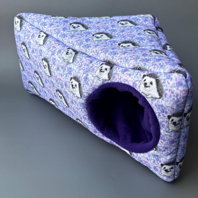 Happy Quills corner house. Hedgehog and small pet house. Padded fleece lined house.