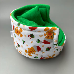 Christmas gingerbread man cuddle cup. Pet sofa. Hedgehog and small guinea pig bed. Small pet beds. Fleece sofa bed.