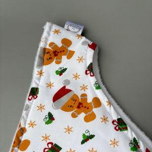 Christmas gingerbread man bonding scarf for hedgehogs and small pets. Bonding pouch.
