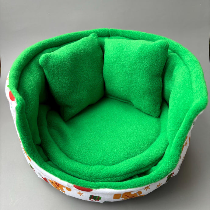 LARGE Christmas gingerbread man cuddle cup. Pet sofa. Guinea pig bed. Pet beds. Fleece bed. Fleece sofa. Pet sofa.