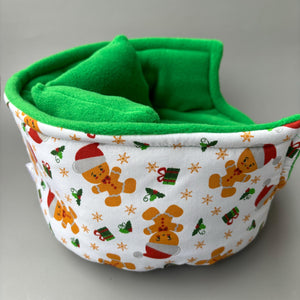 LARGE Christmas gingerbread man cuddle cup. Pet sofa. Guinea pig bed. Pet beds. Fleece bed. Fleece sofa. Pet sofa.