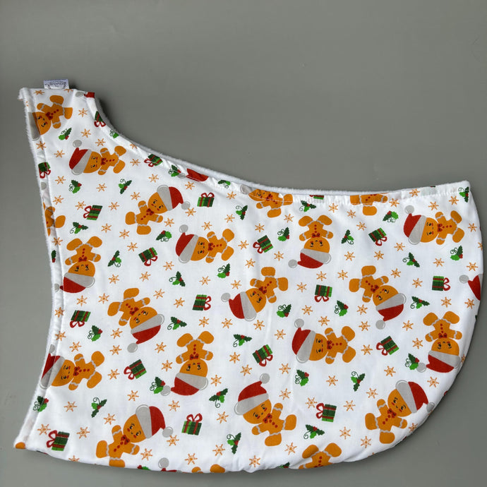 Christmas gingerbread man bonding scarf for hedgehogs and small pets. Bonding pouch.
