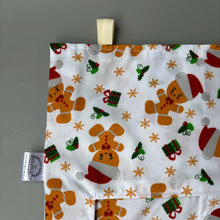 Load image into Gallery viewer, Christmas gingerbread man hanging hay bag for guinea pigs. Cotton hay feeder.