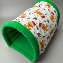 Load image into Gallery viewer, LARGE Christmas gingerbread man mini set. LARGE size tunnel, LARGE snuggle sack and toys. Fleece bedding.