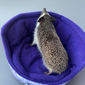Happy Quills cuddle cup. Pet sofa. Hedgehog sofa. Small pet beds. Fleece sofa bed.