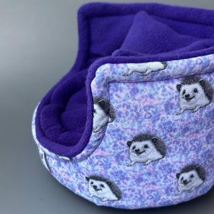 Happy Quills cuddle cup. Pet sofa. Hedgehog sofa. Small pet beds. Fleece sofa bed.