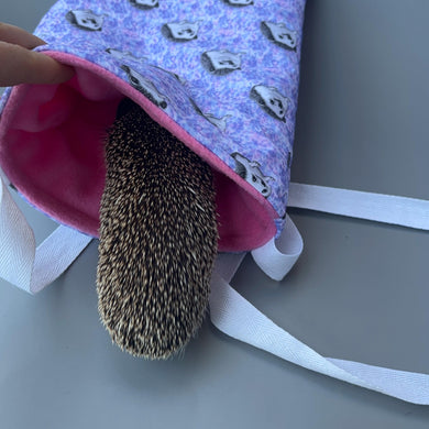 Happy Quills bonding bag, carry bag for hedgehogs. Fleece lined. Pet tote. Pet travel bag.