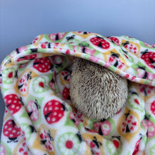 Load image into Gallery viewer, Ladybird cuddle fleece handling blankets for small pets like hedgehogs, guinea pigs, rats, etc. Fleece lap blankets.