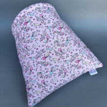 Load image into Gallery viewer, LARGE shooting stars guinea pig cosy snuggle cave. Padded stay open snuggle sack. Fleece pet bed. Stay open padded cave.