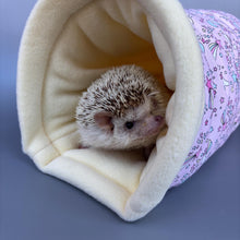 Load image into Gallery viewer, Shooting stars bunker. Hedgehog and guinea pig bed. Padded fleece lined house.
