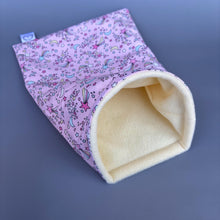 Load image into Gallery viewer, Shooting stars snuggle sack, snuggle pouch, sleeping bag for hedgehog and small guinea pigs.