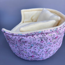 Load image into Gallery viewer, LARGE shooting stars cuddle cup. Pet sofa. Guinea pig bed. Pet beds. Fleece bed. Fleece sofa. Pet sofa.