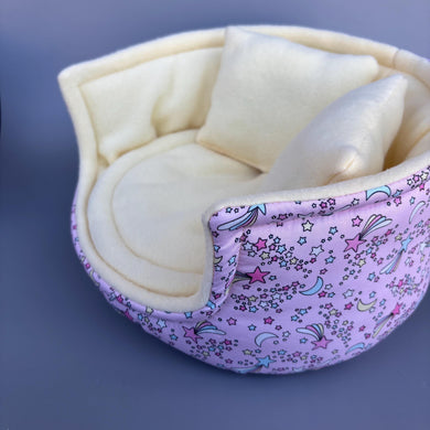 LARGE shooting stars cuddle cup. Pet sofa. Guinea pig bed. Pet beds. Fleece bed. Fleece sofa. Pet sofa.