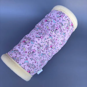 Shooting stars stay open tunnel. Padded fleece tunnel. Tube. Padded tunnel for hedgehogs, rats and small pets. Small pet cosy tunnel.