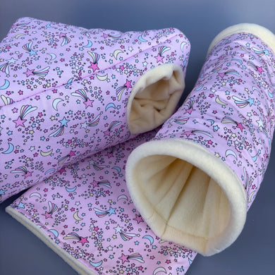 Shooting stars full cage set. Corner house, snuggle sack, tunnel cage set for hedgehog or small pet.