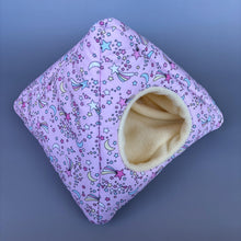 Load image into Gallery viewer, Shooting stars full cage set. Tent house, snuggle sack, tunnel cage set for hedgehog or small pet.